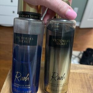 Victoria's Secret Rush Fragrance Mist and Body Wash - Blue and Gold